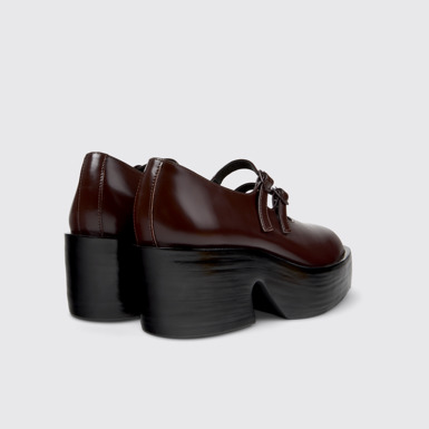 Back view of Billie Burgundy Leather Moccasins for Women.