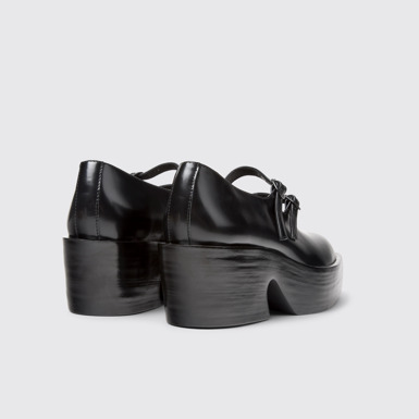 Back view of Billie Black Leather Moccasins for Women.