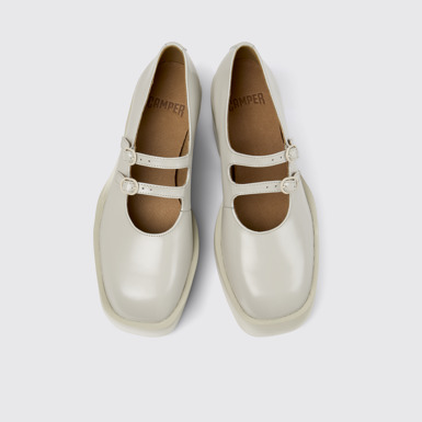 Billie Mocassins en cuir gris pour femme.