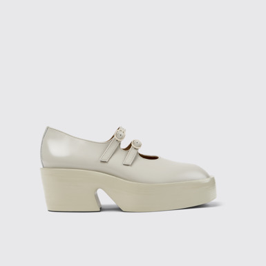 Billie Mocassins en cuir gris pour femme.