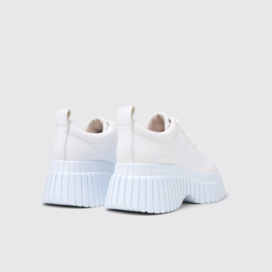 Back view of Pix BCN White Leather Shoes for Women.