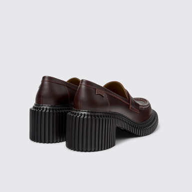 Back view of Pix London Burgundy Leather Moccasins for Men.