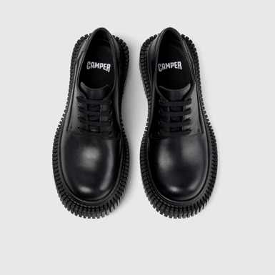 Overhead view of Pix Berlin Black Leather Shoes for Women.
