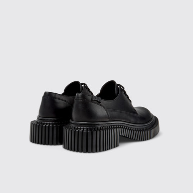 Back view of Pix Berlin Black Leather Shoes for Women.
