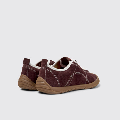Back view of Peu Path Burgundy Nubuck Sneakers for Women.