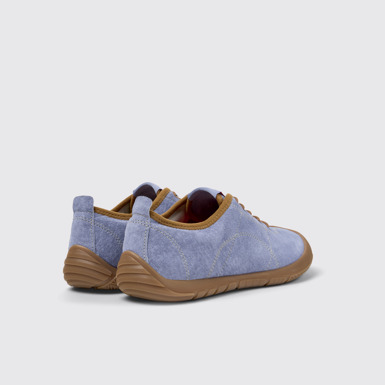 Back view of Peu Path Blue Nubuck Sneakers for Women.