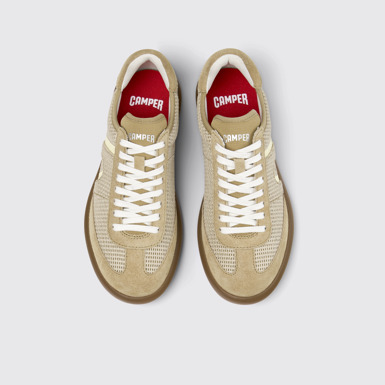 Overhead view of Pelotas Soller Brown Tencel Lyocell and Recycled Textile Sneakers for Women.