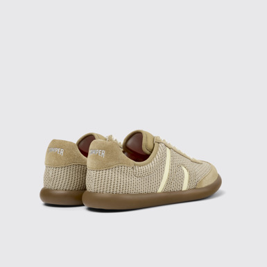 Back view of Pelotas Soller Brown Tencel Lyocell and Recycled Textile Sneakers for Women.