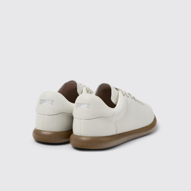 Back view of Pelotas Soller White Leather Sneakers for Women.