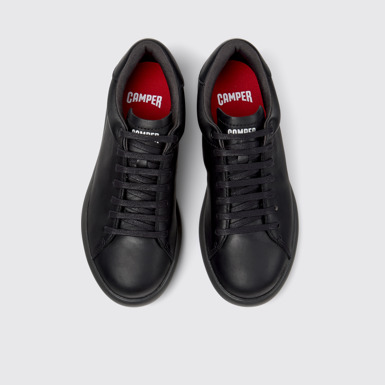 Overhead view of Pelotas Soller Black Leather Sneakers for Women.