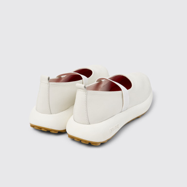 Back view of Pelotas Athens White Leather Sneakers for Women.