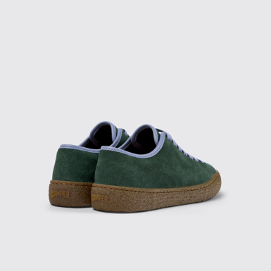 Back view of Peu Terreno Green Nubuck and Leather Shoes for Women.
