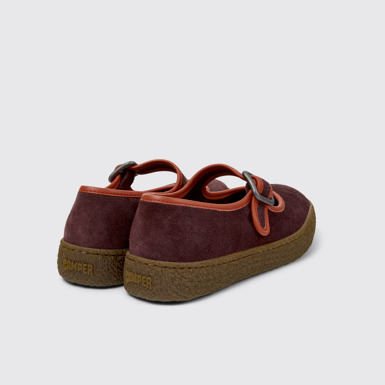 Back view of Peu Terreno Burgundy Nubuck and Leather Sneakers for Women.