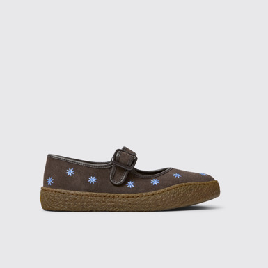 Peu Terreno Ballerines marron en daim et cuir pour femme.