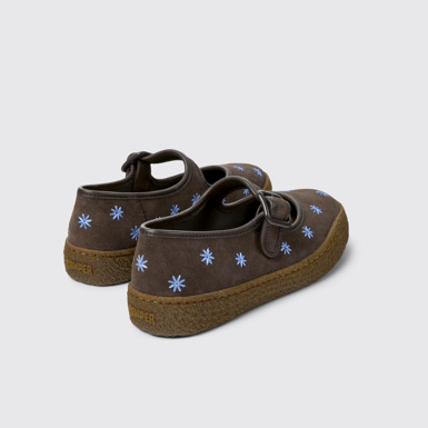 Peu Terreno Ballerines marron en daim et cuir pour femme.