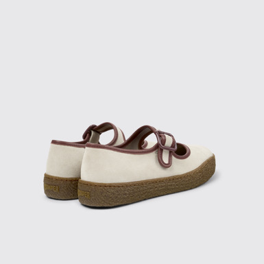 Peu Terreno Ballerines beiges en cuir et en daim pour femme.
