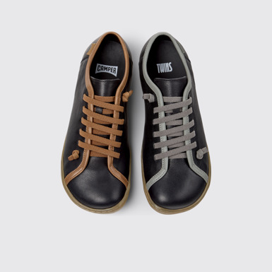 Overhead view of Twins Multicolor Leather Shoes for Women.