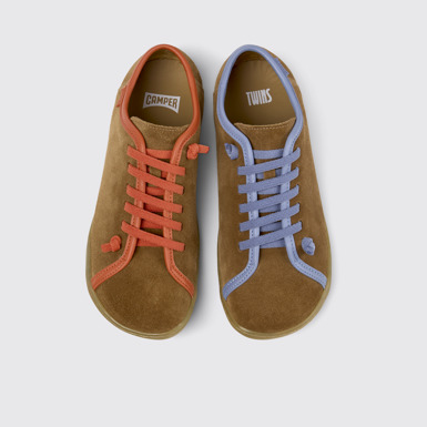 Overhead view of Twins Multicolor Recycled PET and Leather Shoes for Women.