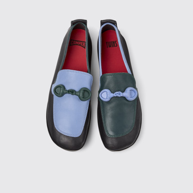 Overhead view of Twins Multicolor Leather Ballerinas for Women.