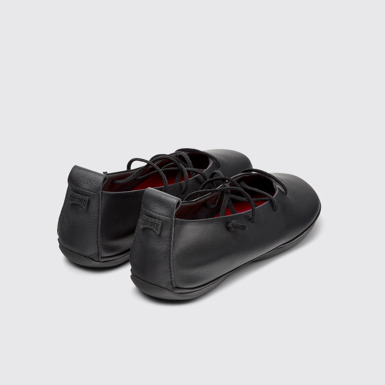 Back view of Right Nina Black Leather Ballerinas for Women.