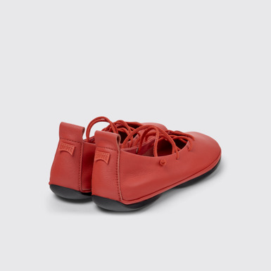 Back view of Right Nina Red Leather Ballerinas for Women.