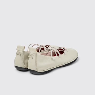 Back view of Right Nina Gray Leather Ballerina Shoes for Women.