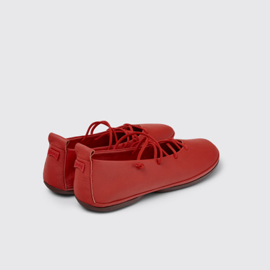 Back view of Right Nina Red Leather Ballerinas for Women.