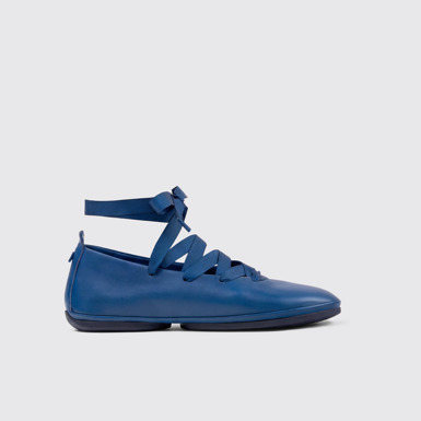 Right Nina Ballerines en cuir bleues Pour femme.