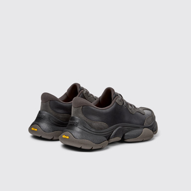 Back view of Karst 2 Black and Gray Leather Sneakers for Women.