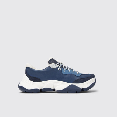Twins Sneakers de piel azules y grises para mujer.