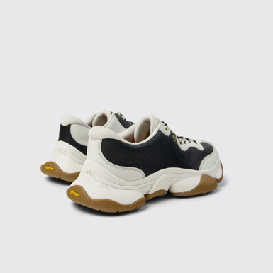 Back view of Twins White Leather Sneakers for Women.