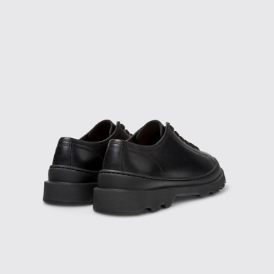 Back view of Brutus+ Black Leather Shoes for Women.