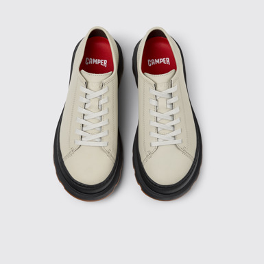 Overhead view of Brutus+ Gray Leather Shoes for Women.