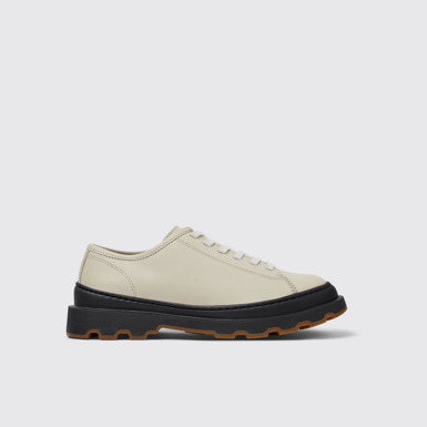 Side view of Brutus+ Gray Leather Shoes for Women.