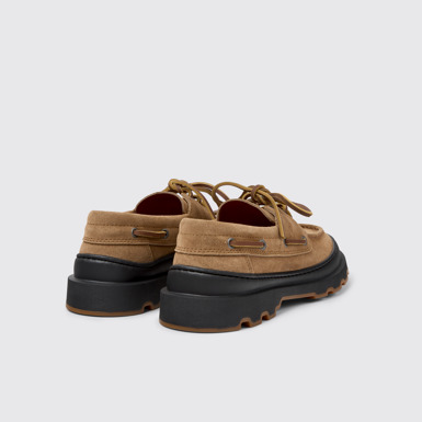 Back view of Brutus+ Brown Nubuck Shoes for Women.