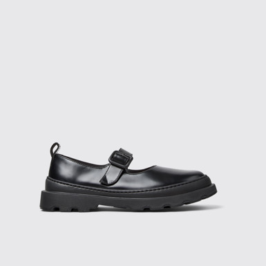 Side view of Brutus+ Black Leather Moccasins for Women.