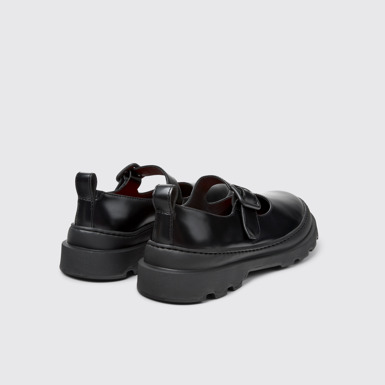 Back view of Brutus+ Black Leather Moccasins for Women.