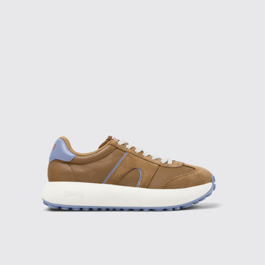 Pelotas Athens Baskets marron et bleu en cuir et nubuck pour femme.