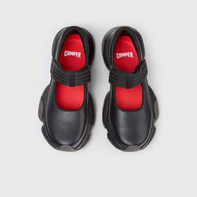 Karst 2 Czarne skórzane sneakersy damskie.