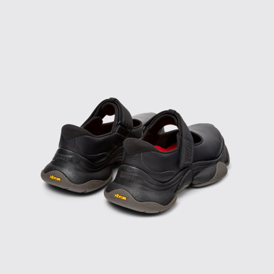 Back view of Karst 2 Black Leather Sneakers for Women.