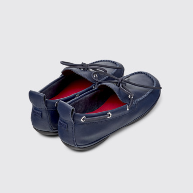 Back view of Right Nina Blue Leather Ballerinas for Women.
