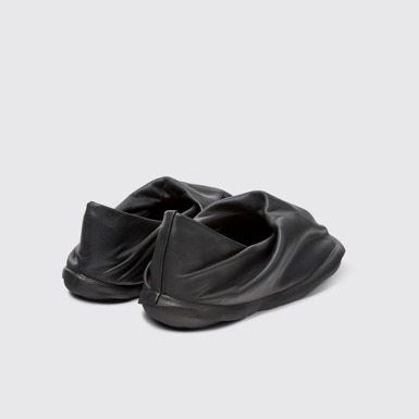 Back view of Camper x ISSEY MIYAKE - Peu Form Black Leather Women's Shoes.