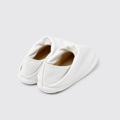 Back view of Camper x ISSEY MIYAKE - Peu Form White Leather Shoes for Women.