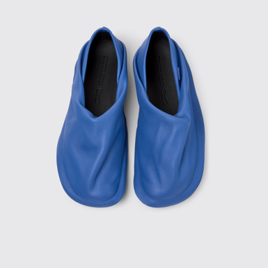 Overhead view of Camper x ISSEY MIYAKE - Peu Form Blue Leather Women's Shoes.