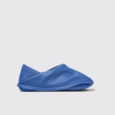 Side view of Camper x ISSEY MIYAKE - Peu Form Blue Leather Women's Shoes.