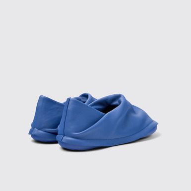 Back view of Camper x ISSEY MIYAKE - Peu Form Blue Leather Women's Shoes.