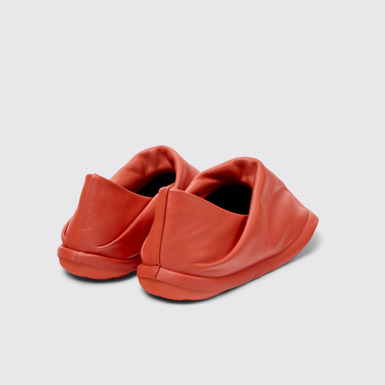 Back view of Camper x ISSEY MIYAKE - Peu Form Red Leather Women's Shoe.