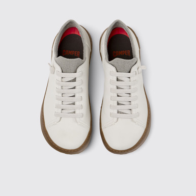 Peu Serra Weiße Damenschuhe aus Leder und recyceltem PET.