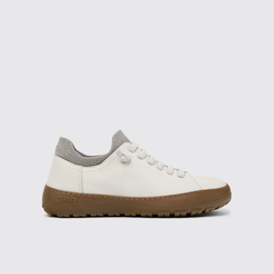 Peu Serra Weiße Damenschuhe aus Leder und recyceltem PET.