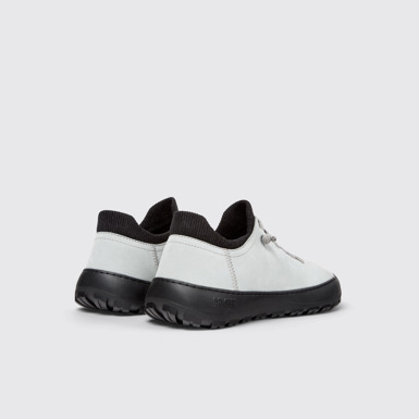 Back view of Peu Serra 360º Durable Gray Leather Sneakers for Women